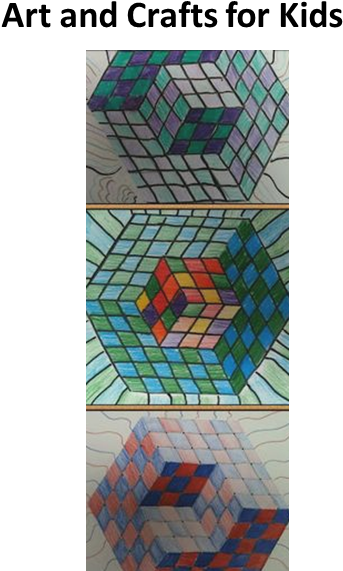 Drawing Craft Optical Illusion - Op Art (389x592), Png Download