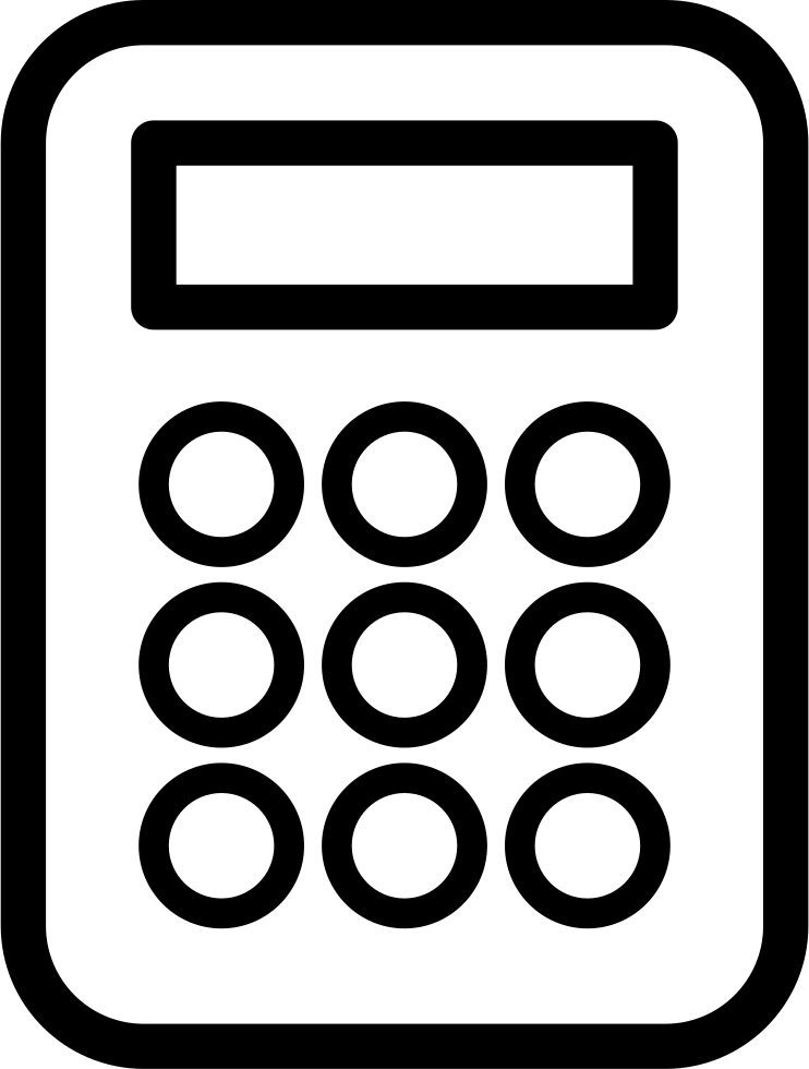 Calculator Png Icon Picture Free Stock - Calculator White Icon Png (742x980), Png Download