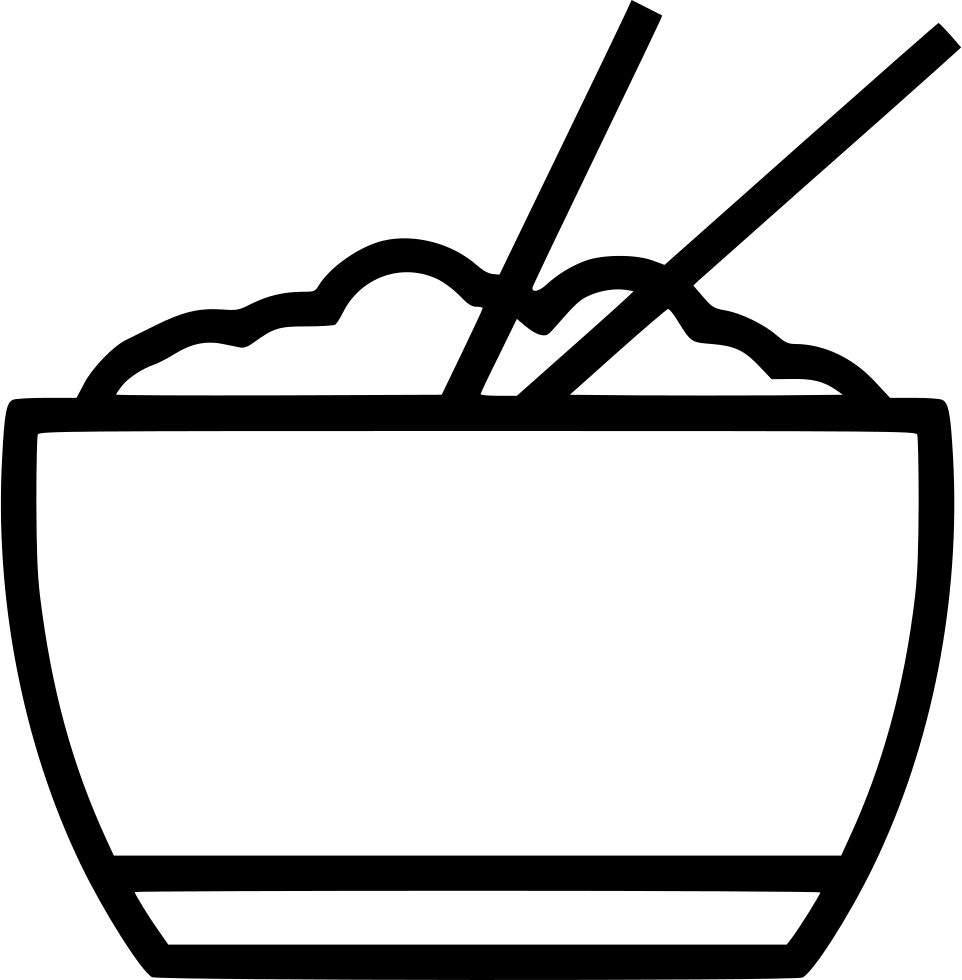 Rice Bowl Chopstick - Food In A Bowl Drawing (962x980), Png Download
