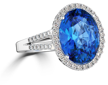 Halo Engagement Ring-blue Topaz - Ring (400x400), Png Download