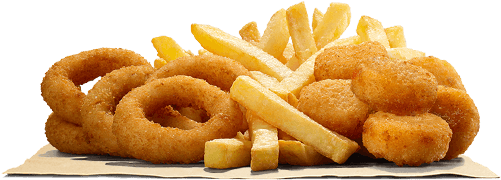 Batata Frita E Onion Rings (500x540), Png Download