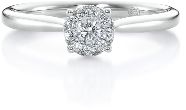 Collectible Rings Plain Classic Illusion Cluster Round - Ring (800x776), Png Download