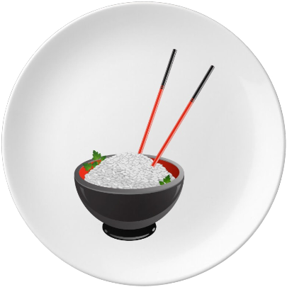 Porcelain Plate With Pp Berget Rice Bowl Design - Between A Wok And A Hard Place Ebook (575x575), Png Download