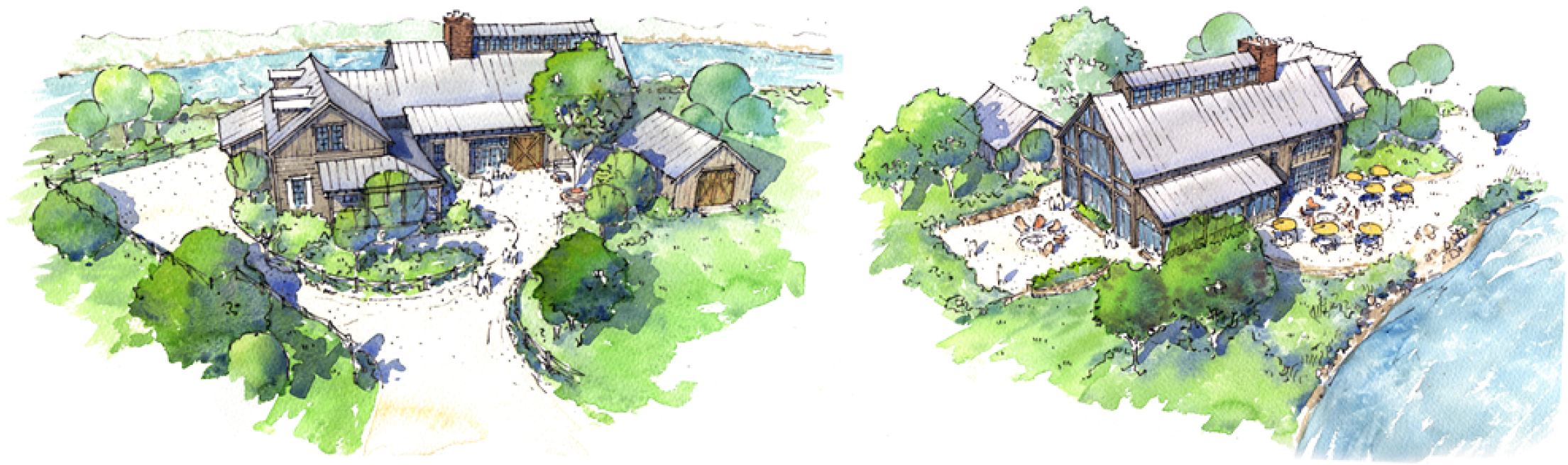 The Dining Room Features Soaring Ceilings Supported (2237x700), Png Download