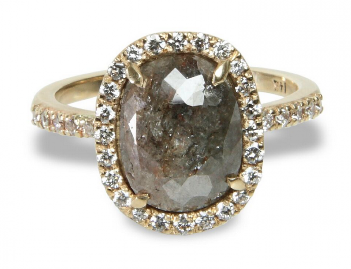 6 Carat Rosecut Diamond Halo Ring - Pre-engagement Ring (1200x1200), Png Download