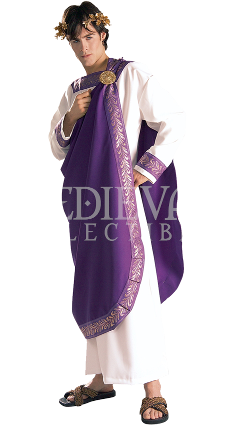 Mens Julius Caesar Costume - Julius Caesar Adult Costume - Roman Costumes White (850x850), Png Download