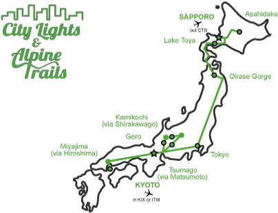City Lights & Alpine Trails Walking Tour - Map (473x318), Png Download