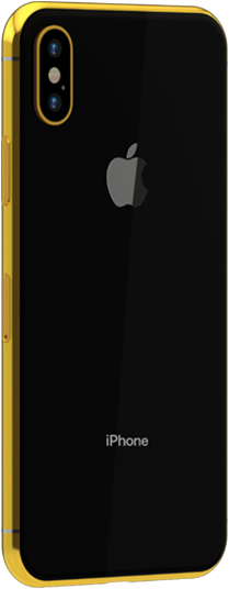 Gold Plated Apple Iphone X, 256gb, Space Grey Yellow - Iphone X Gold Plated (600x550), Png Download