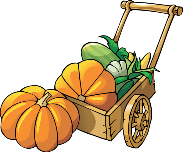 Clip Royalty Free Stock Fall Leaves And Pumpkins Clipart - Pumpkin Clipart (600x496), Png Download