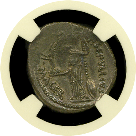 Roman Empire Silver Denarius Julius Caesar Chxf - Coin (500x509), Png Download