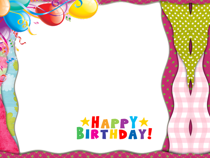 Birthday Photo Frames Online Happy - Frame Borders Happy Birthday (714x537), Png Download
