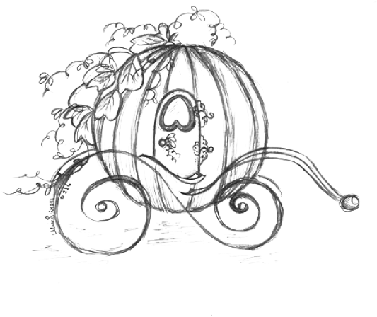 Drawn Carriage Cinderella - Cinderella Pumpkin Carriage Sketch (640x480), Png Download