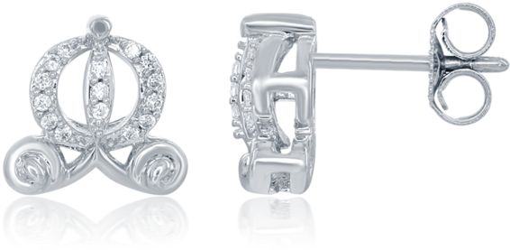 Cinderella's Carriage Diamond Earrings 1/4cttw In Sterling - Enchanted Disney Fine Jewelry Cinderella (640x640), Png Download