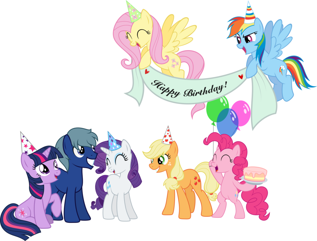 Pony Clipart Background - My Little Pony Birthday Clipart (1025x780), Png Download