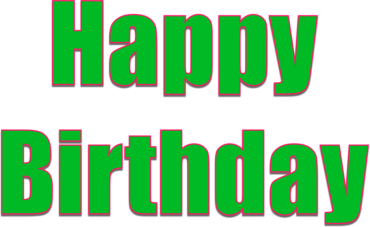 Png Images Free Download - Green Happy Birthday Png (1552x951), Png Download