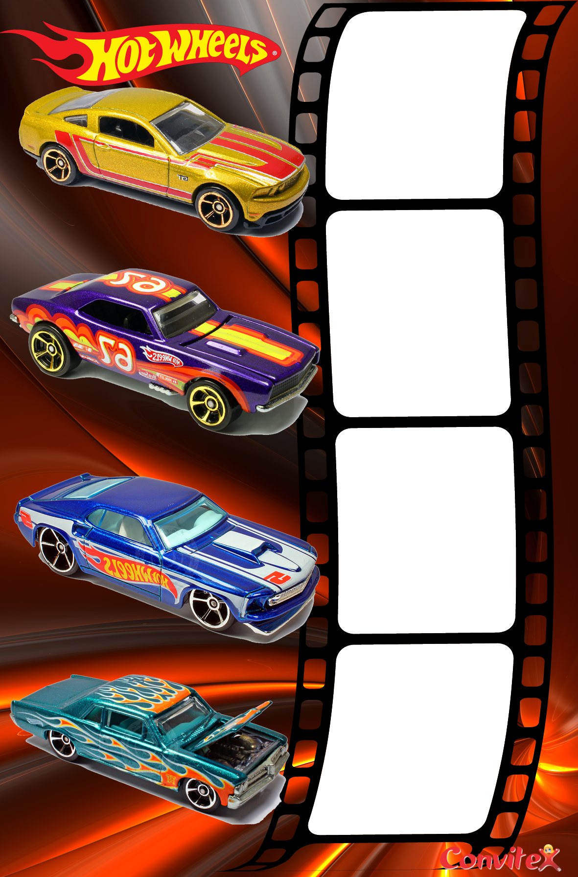 Convite Ou Frame Hot Wheels 03 Hot Wheels Birthday, - Hot Wheels (1181x1791), Png Download