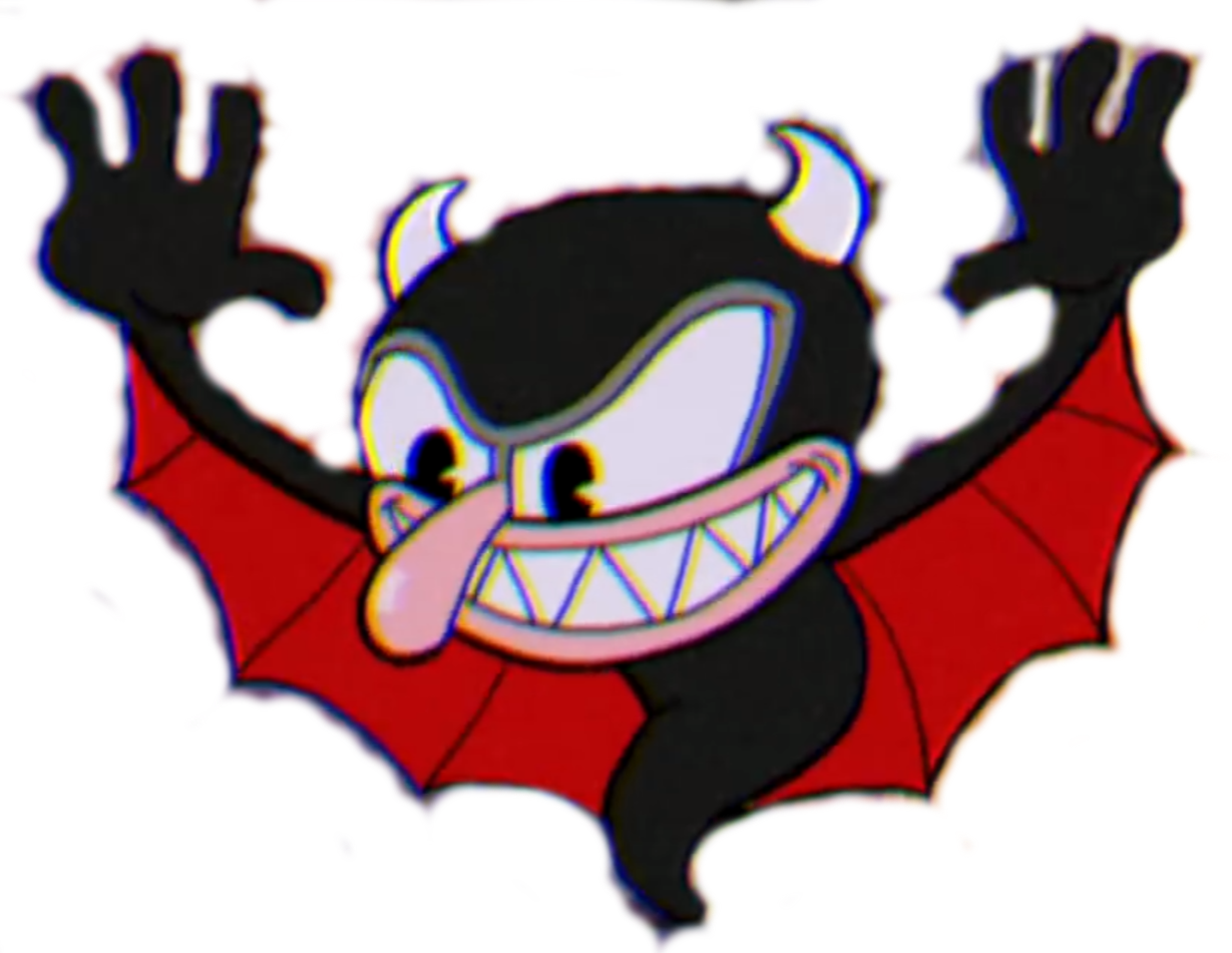 Demon Bat - Demon The Bat Cuphead (1229x951), Png Download