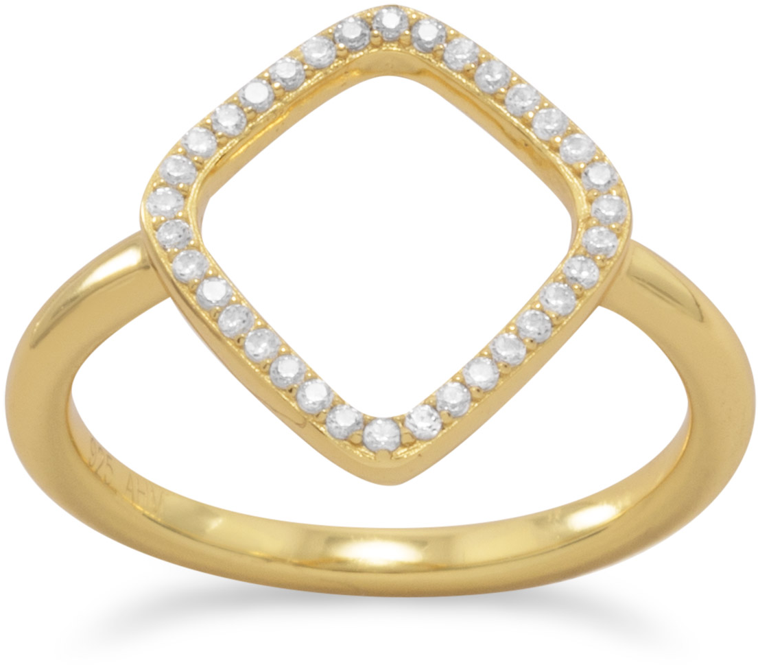 18 Karat Gold Plated Signity Cz Kite Design Ring - 18 Karat Gold Plated Signity Cz Kite Design Ring - (1500x1500), Png Download