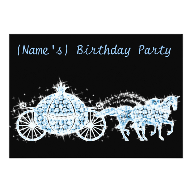 Custom Cinderella's Carriage Birthday Party Invite - Royal Crown And Carriage Invitation (650x650), Png Download