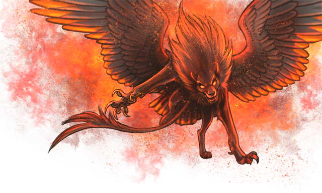 Angel Maalik, Surrounded By Fire, Is Purging All Demons - Illustration (640x385), Png Download