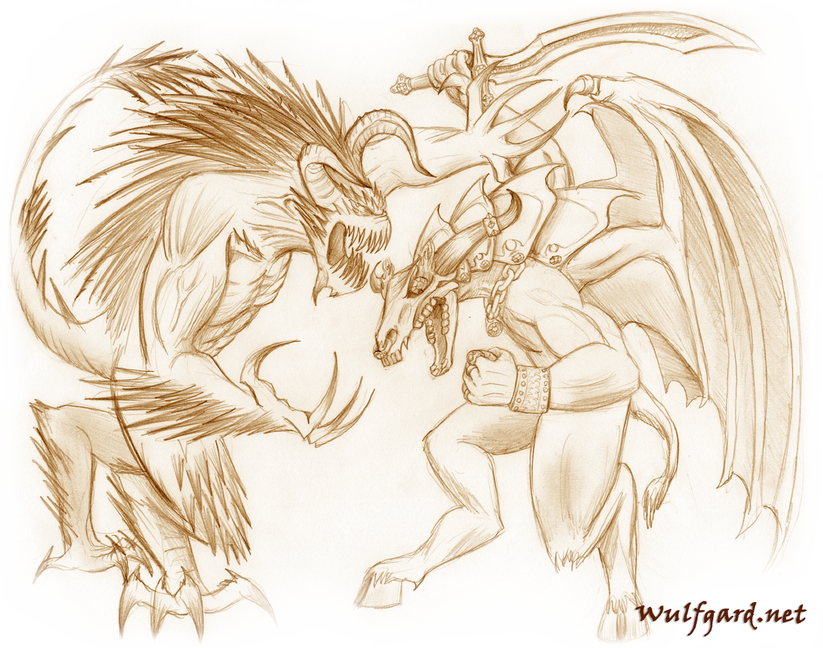 Demon Battle Large - Wiki (1200x945), Png Download