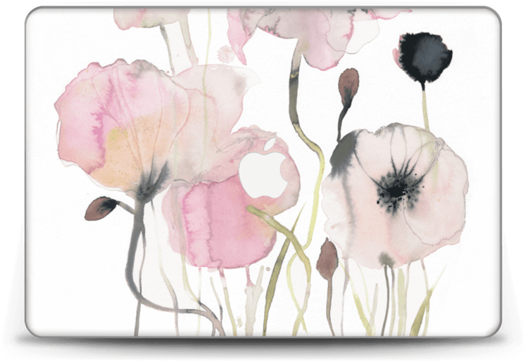 Painted Pink Flowers - Watercolor Painting (800x558), Png Download