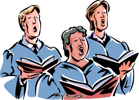 Church Choir Royalty Free Vector Clip Art Illustration - Singing In Church Clipart (480x346), Png Download