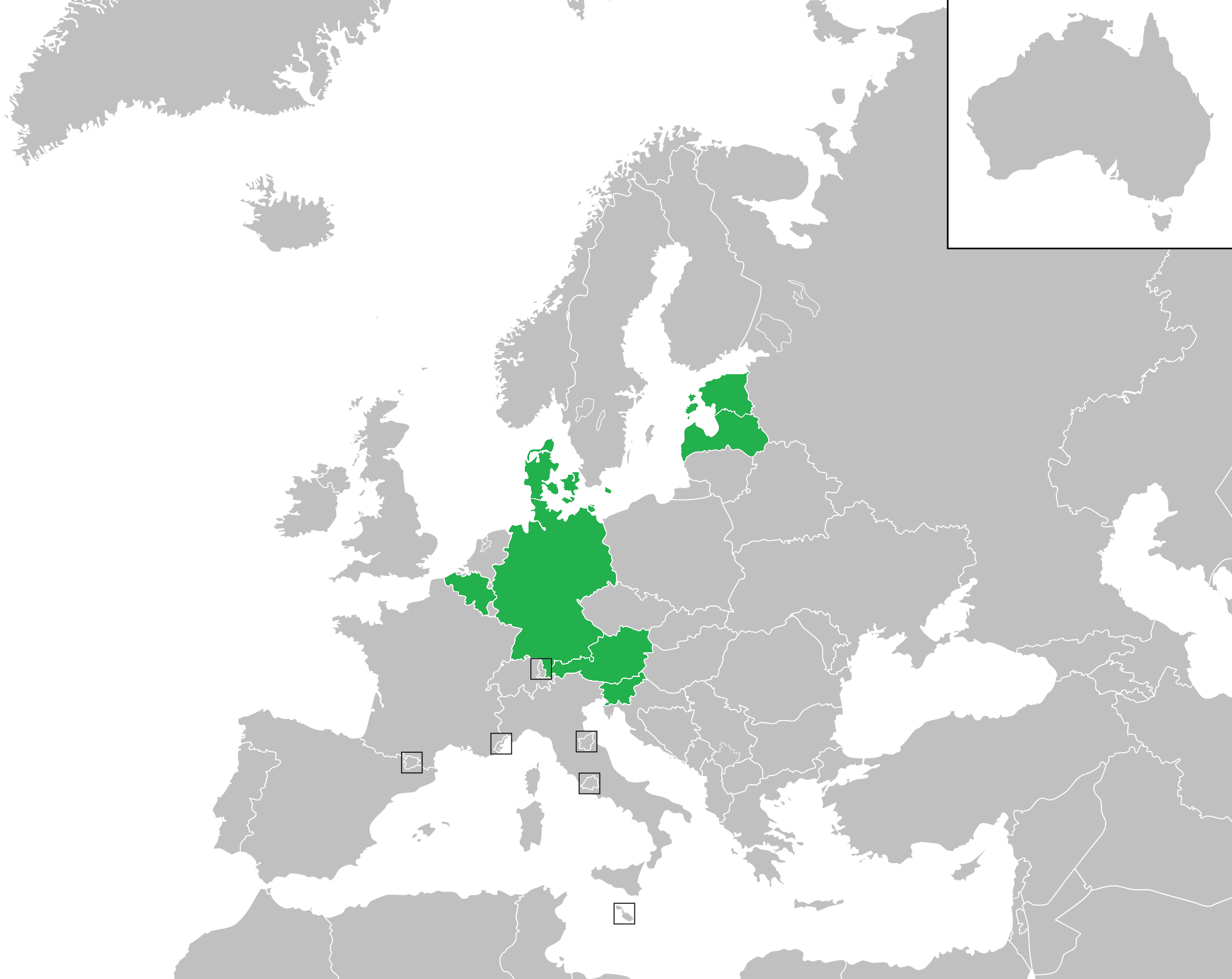 Eurovision Choir Of The Year 2017 Confirmed Participant - Europe Map Black White (2000x1588), Png Download