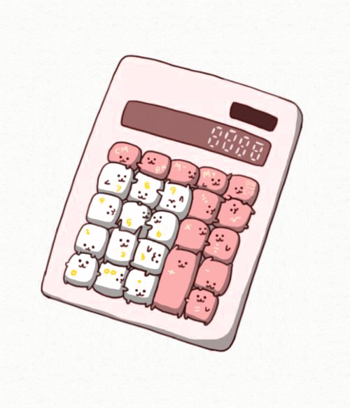 Graphic Black And White Download Drawing Kavaii Cuteness - Kawaii Calculator Png (500x583), Png Download
