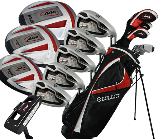 Bullet - 357 Hybrids - Bullet Golf .444 Complete Set With Bag, Black/red (513x448), Png Download