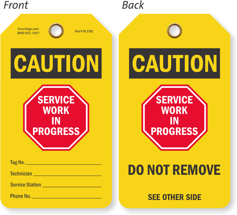 Service Work In Progress Caution Tag - Caution Tag (800x800), Png Download