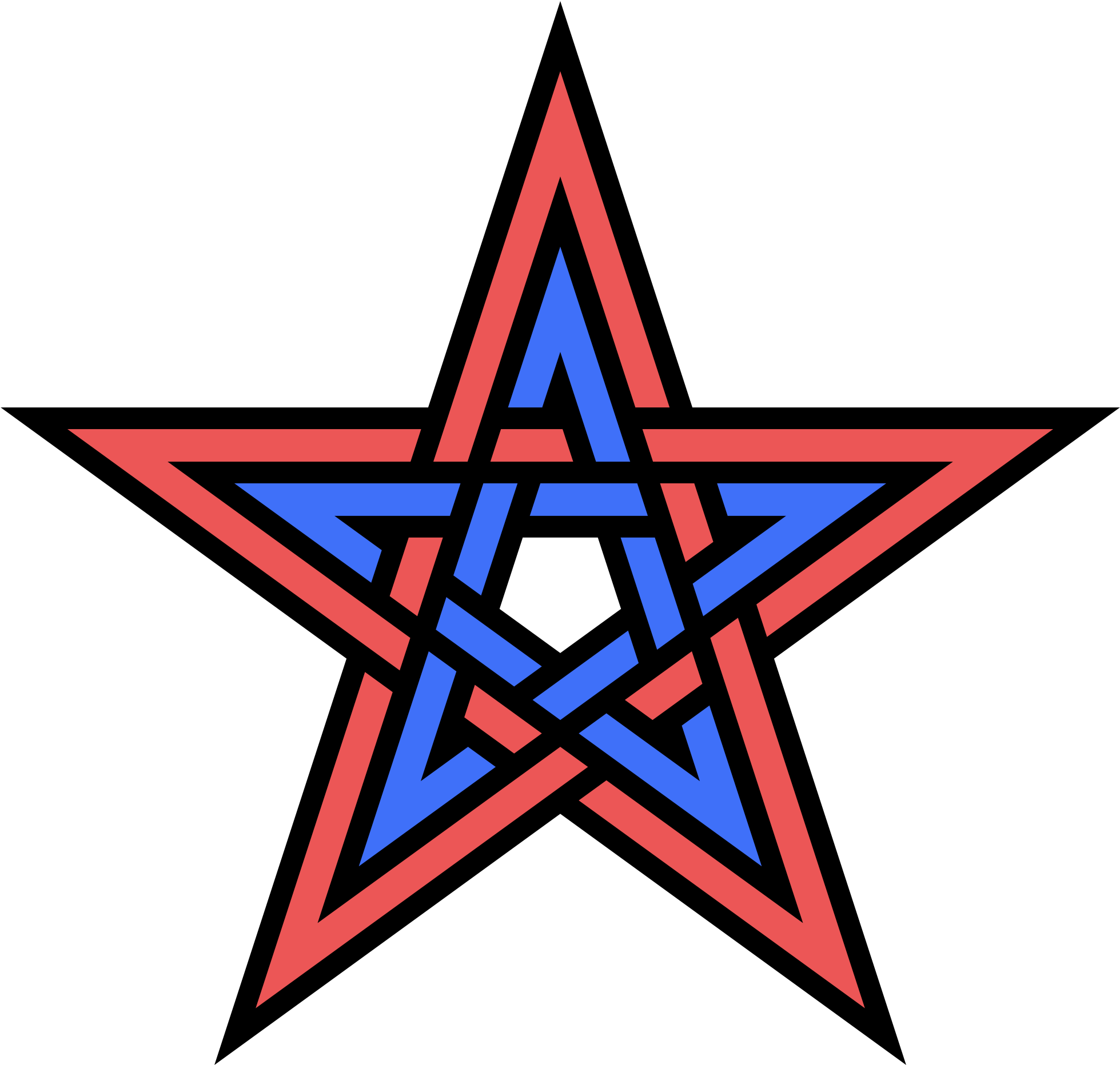 Double Interlaced Pentagram - Pink Hammer And Sickle (632x600), Png Download