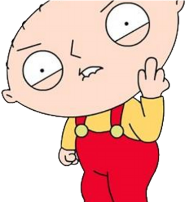 Stewie Griffin - Family Guy Stewie Middle Finger (400x400), Png Download