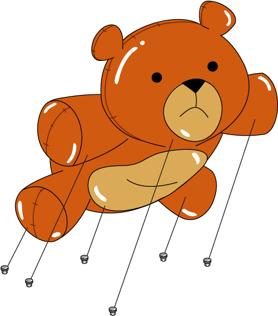 Decoration Rupert Thanksgiving Float - Teddy Bear (646x774), Png Download