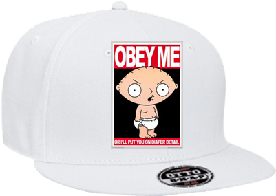 Snapback Flat Bill Hat - Stewie In A Diaper (428x400), Png Download