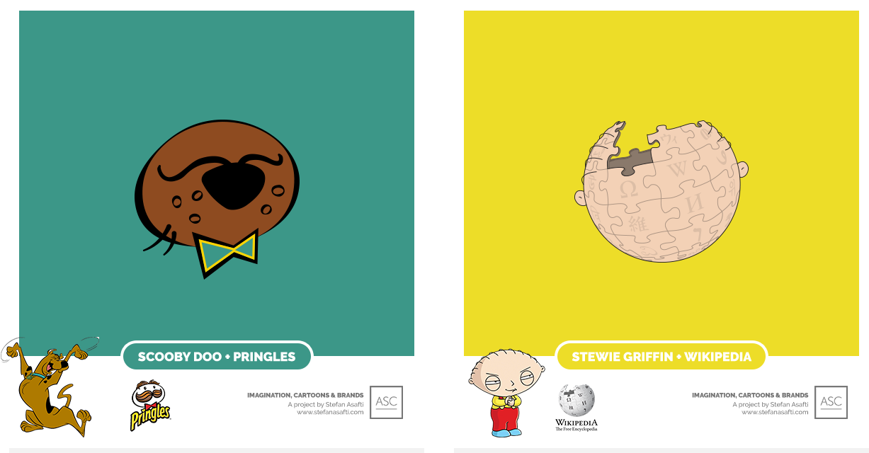 Pringles And Wikipedia, Scooby Doo, Stewie Griffin - Imagination Cartoons Brands (1400x639), Png Download