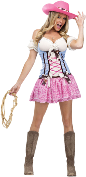 Share This Image - Womens Halloween Costumes Cowgirl (419x600), Png Download