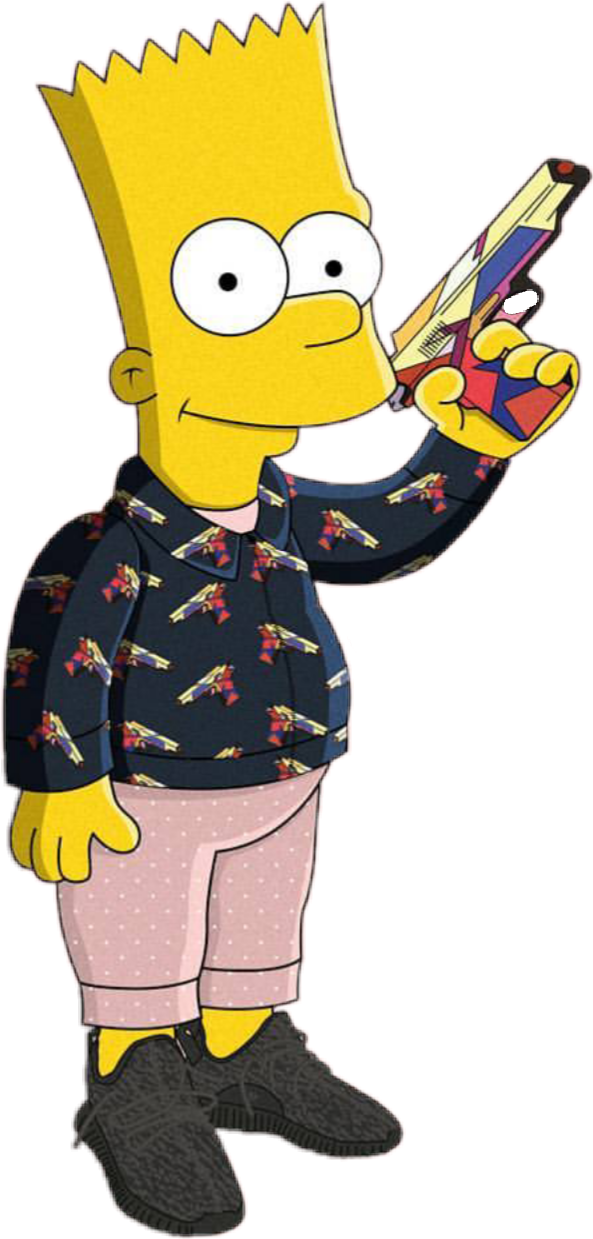Simpsons Transparent Trap Picture Freeuse Stock - Bart Simpson Hypebeast (593x1239), Png Download