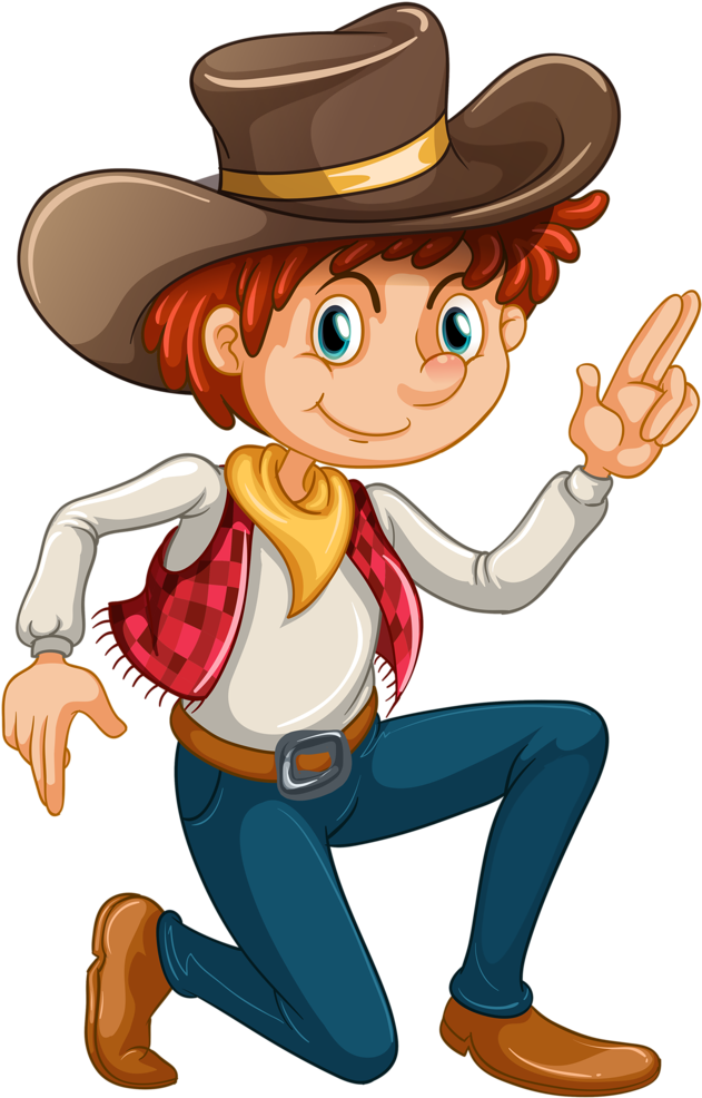 Cowgirl Clipart Western Theme - Cartoon Cowboy And Cowgirl (649x1024), Png Download