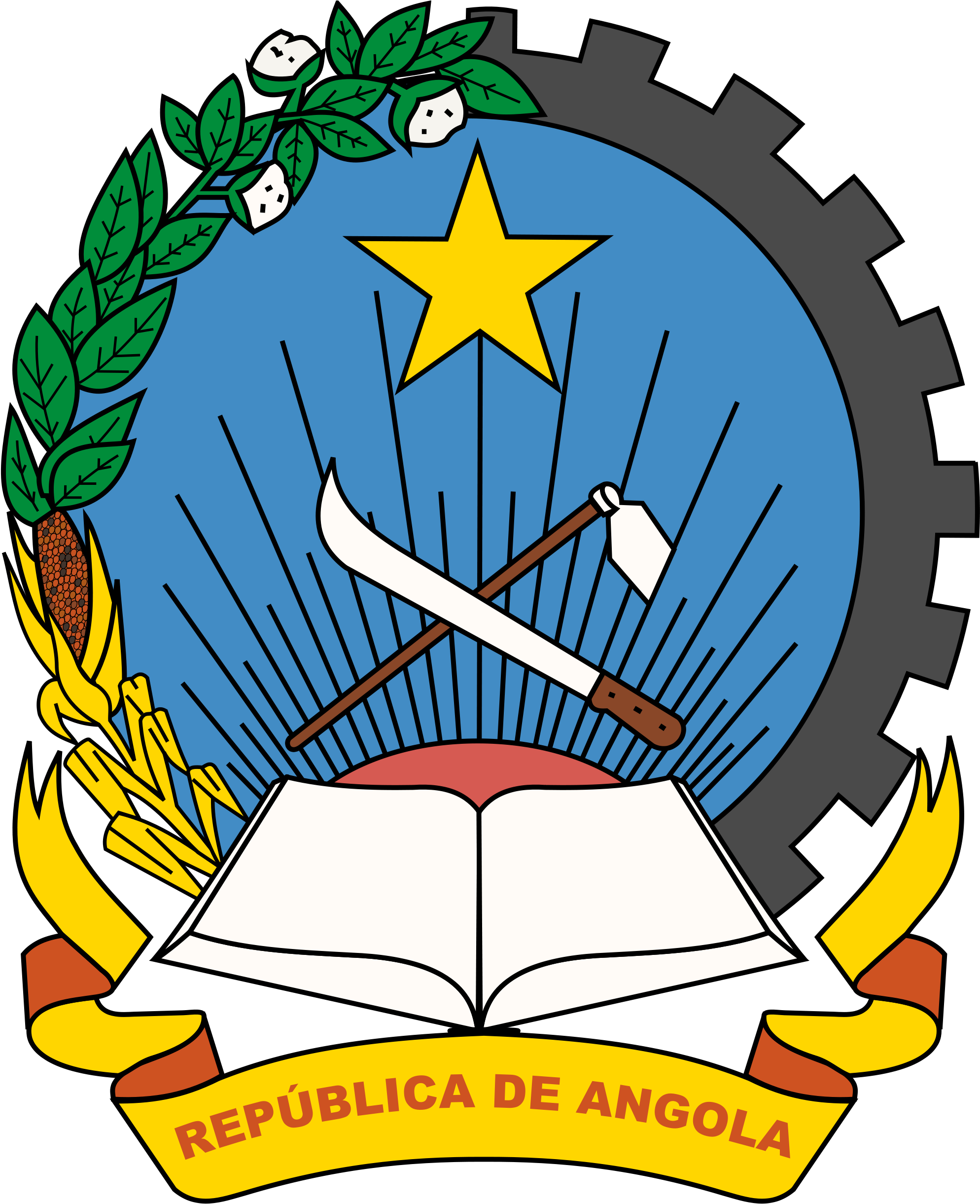 Emblem Of Angola - Insignia Da Republica De Angola (2000x2450), Png ...