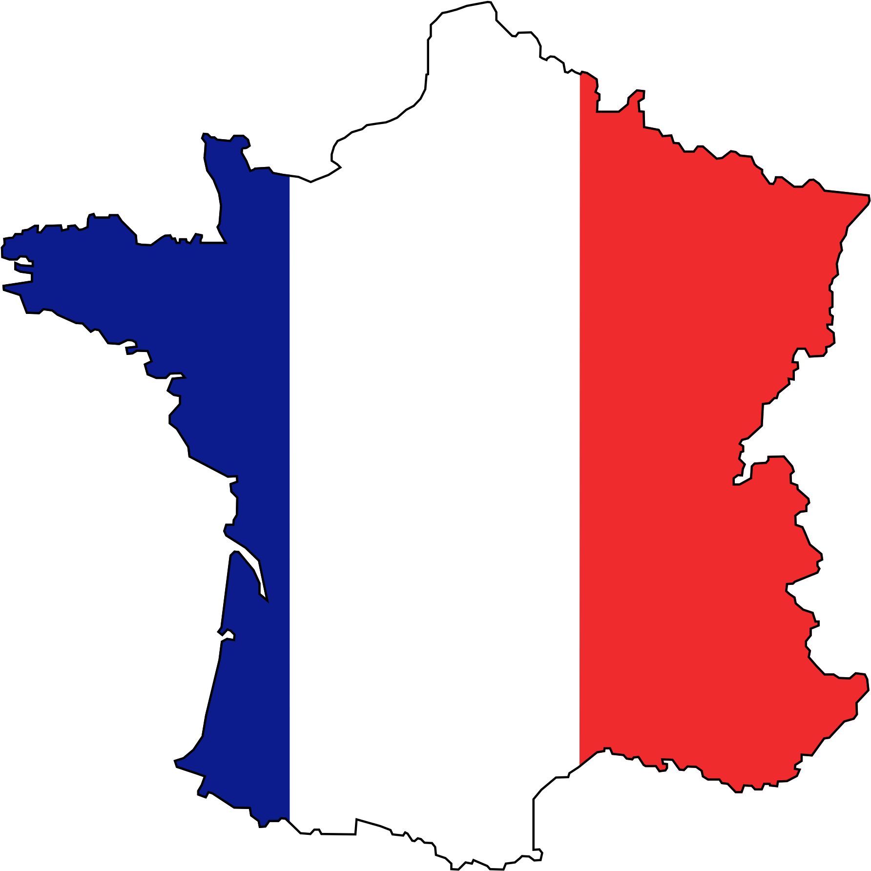 French - France Map Flag (1969x1969), Png Download