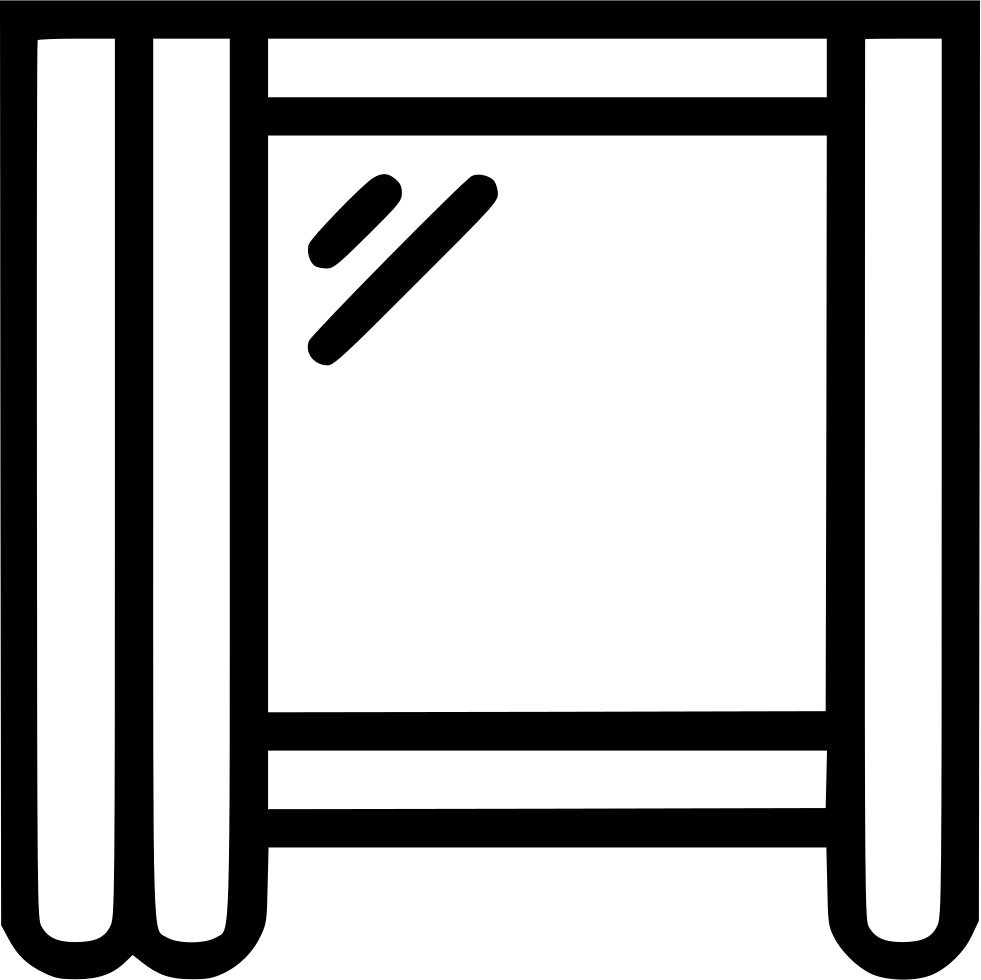 Window Drapes Glass Home - Icon (981x980), Png Download