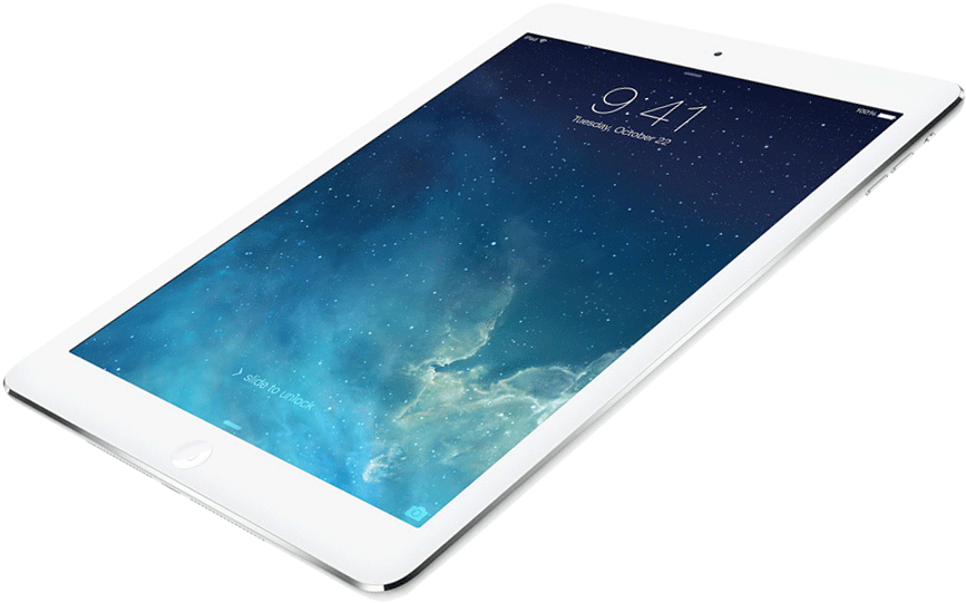 Apple Ipad Air Wi-fi + Cellular 16gb Silver Md794b/a (880x557), Png Download
