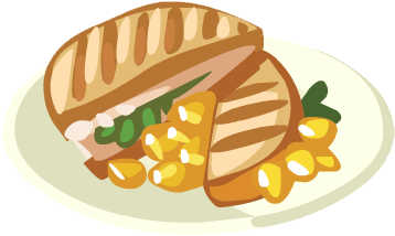Tuna And Sweetcorn Panini - Fast Food (357x357), Png Download