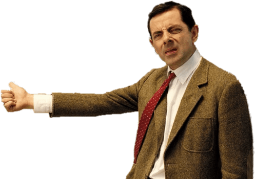 Mr Bean Hitchhiking - Hitchhiking Mr Bean (704x384), Png Download