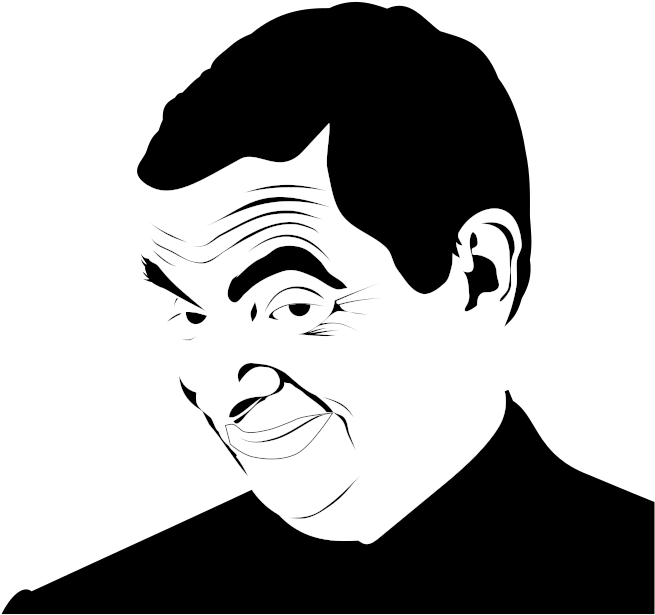 Bean Png - Mr Bean Black And White (800x750), Png Download