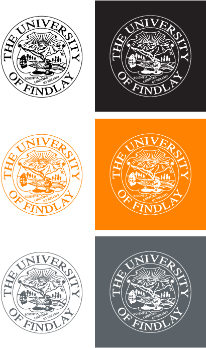 Seal Color Variations - University Of Findlay Seal (448x714), Png Download
