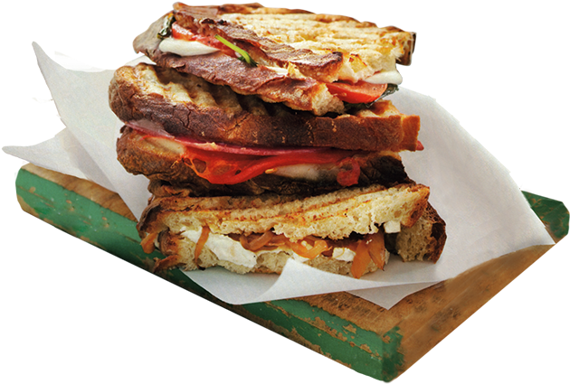 Paninis - Goat Cheese Panini (648x463), Png Download