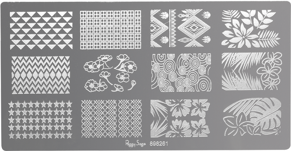 Nail Art Stamping Plate - Plaque De Stamping Nail Art Beach - Peggy Sage (1200x1353), Png Download