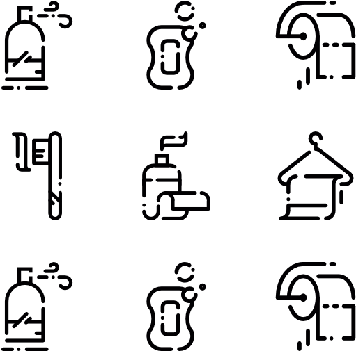 Linear Hygiene Elements - Toilet Icons (600x564), Png Download